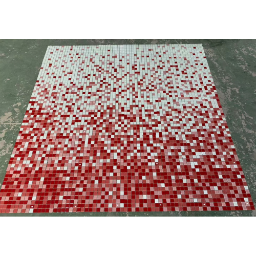 Red mix white gradient glass mosaic tile